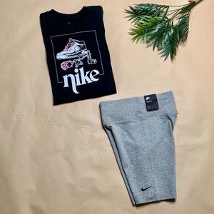 NEW Nike Biker Shorts & Graphic Tee Bundle - Sz XS
